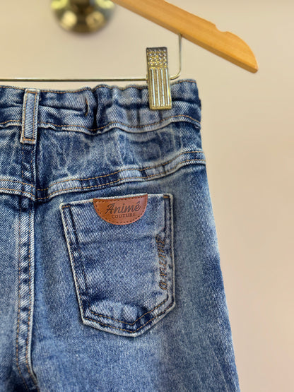 Calça Jeans Infantil Barra Rendada - Animê