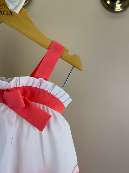 Conjunto Infantil Blusa Bordado Laço Maxxi e Shorts Rosa - Mon Sucré