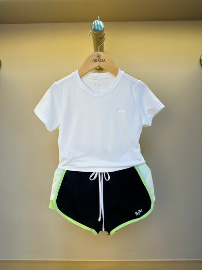 Conjunto Infantil Blusa Maria New Trip e Short Lorena Eclética Conexão - Siri Sport