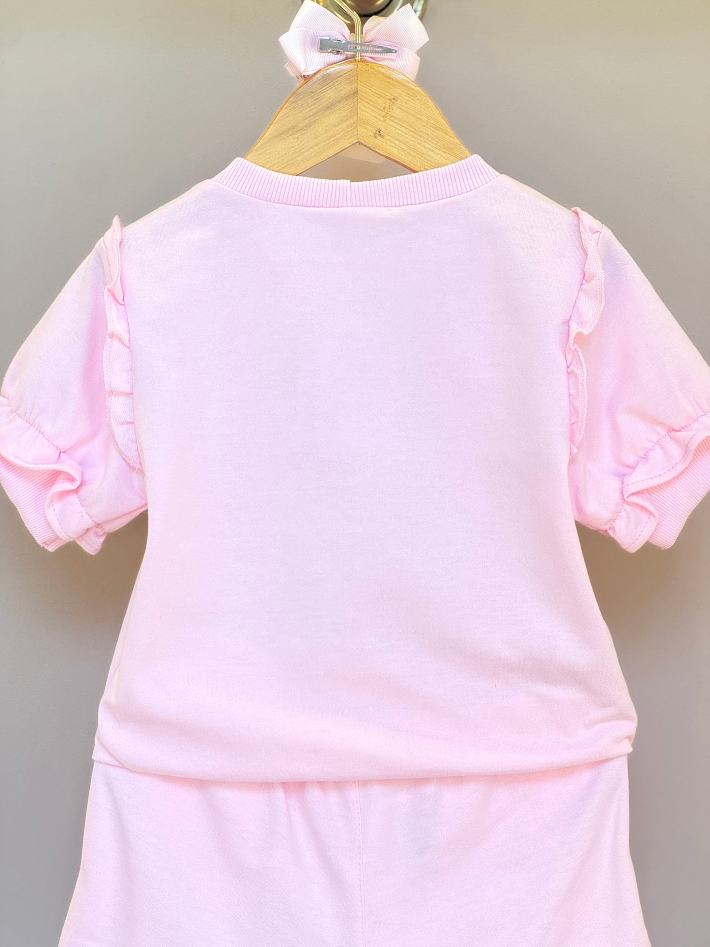 Conjunto Infantil Blusa e Short Comfy com Ursinhos Rosa - Gabriela Aquarela
