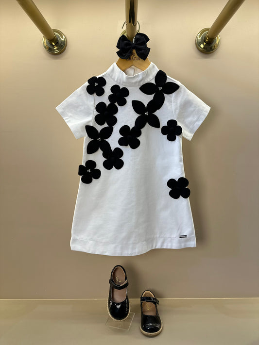 Vestido Infantil Jumper Piquet Sofia Flores - Um Mais Um