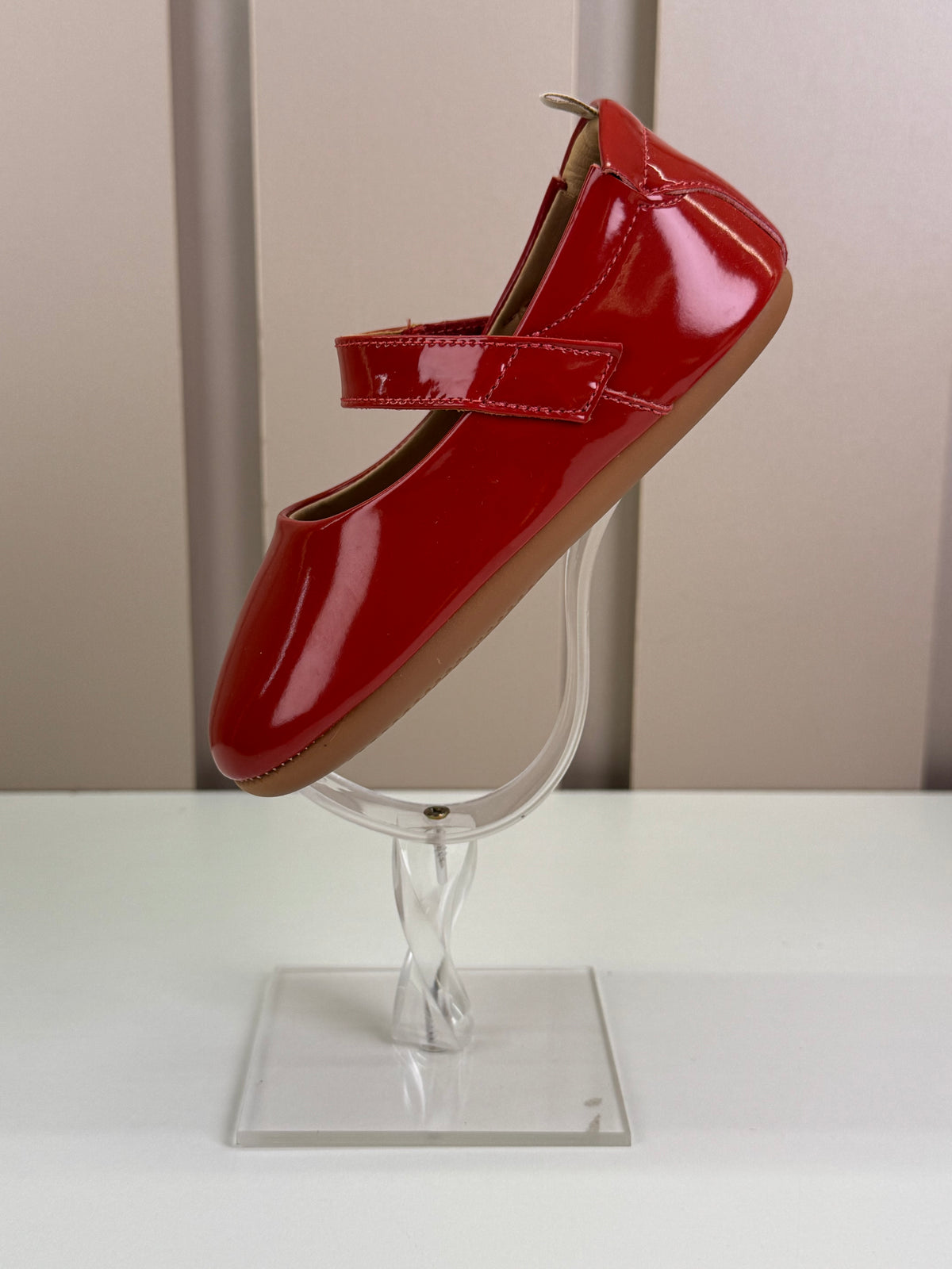 Sapatinho Bebê Dolly Couro Verniz Vermelho - Tip Toey Joey