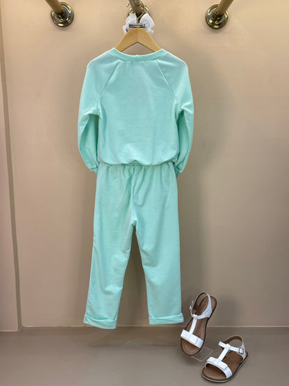 Conjunto Infantil Comfy Blusa e Calça com Renda Acqua - Gabriela Aquarela