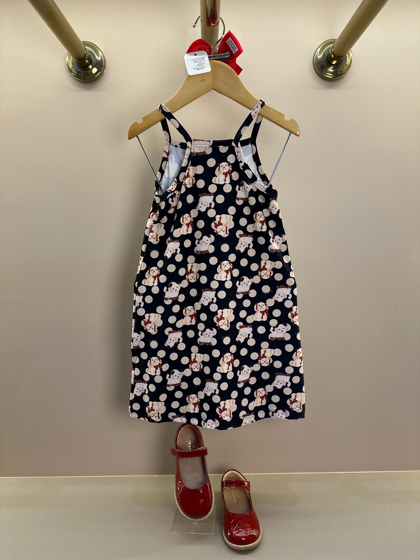 Vestido Infantil Tule Babados Poá Cachorrinhos - Pituchinhus