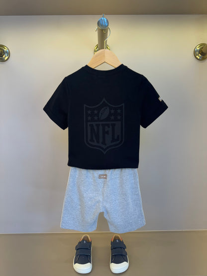 Conjunto Infantil Camiseta Algodão Jogador NFL e Bermuda Packers NFL Cinza - Dame