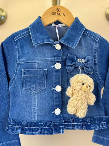 Jaqueta Infantil Ursinho Jeans - Gabriela Aquarela