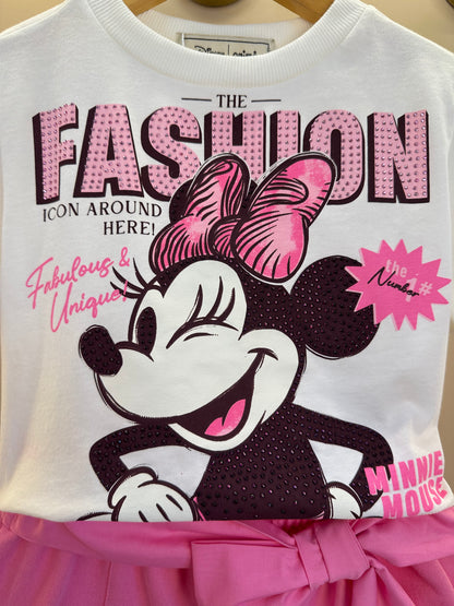 Conjunto Infantil Blusa Minnie e Shorts Laço Rosa Pop - Animê