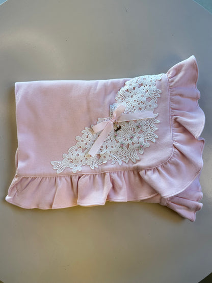 Saída de Maternidade de Algodão Luxo Rosa - Roana