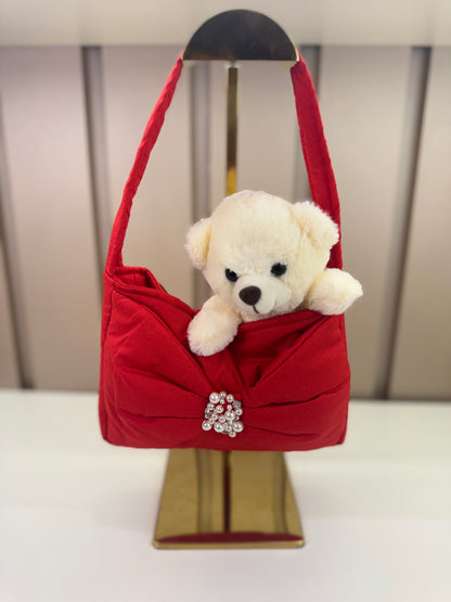 Bolsa Infantil Laço Puffer Pérolas Bordadas - Pituchinhus