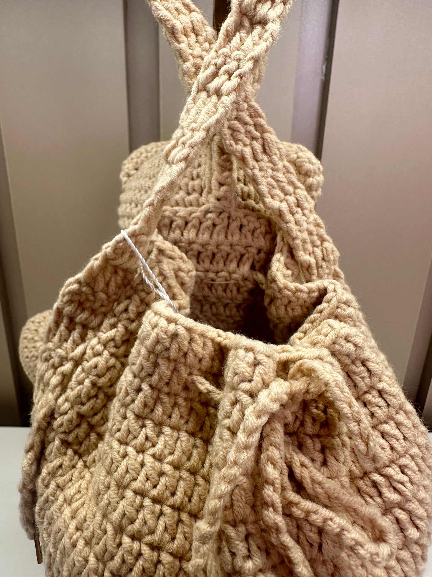Mochila Infantil Conceito Ursinho Tricot Bege - Luluzinha