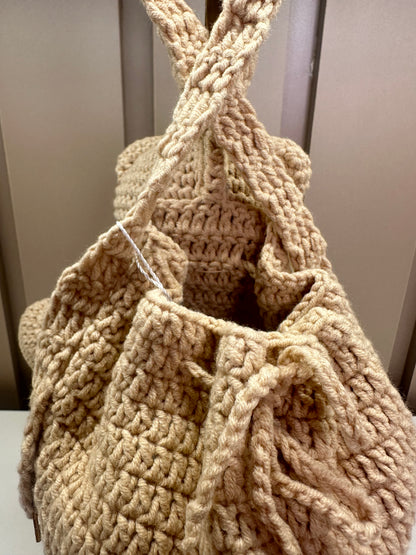 Mochila Infantil Conceito Ursinho Tricot Bege - Luluzinha