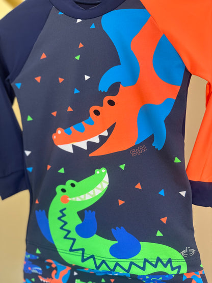 Conjunto Bebê Blusa de Proteção e Sunga Lucas Croc - Siri Kids
