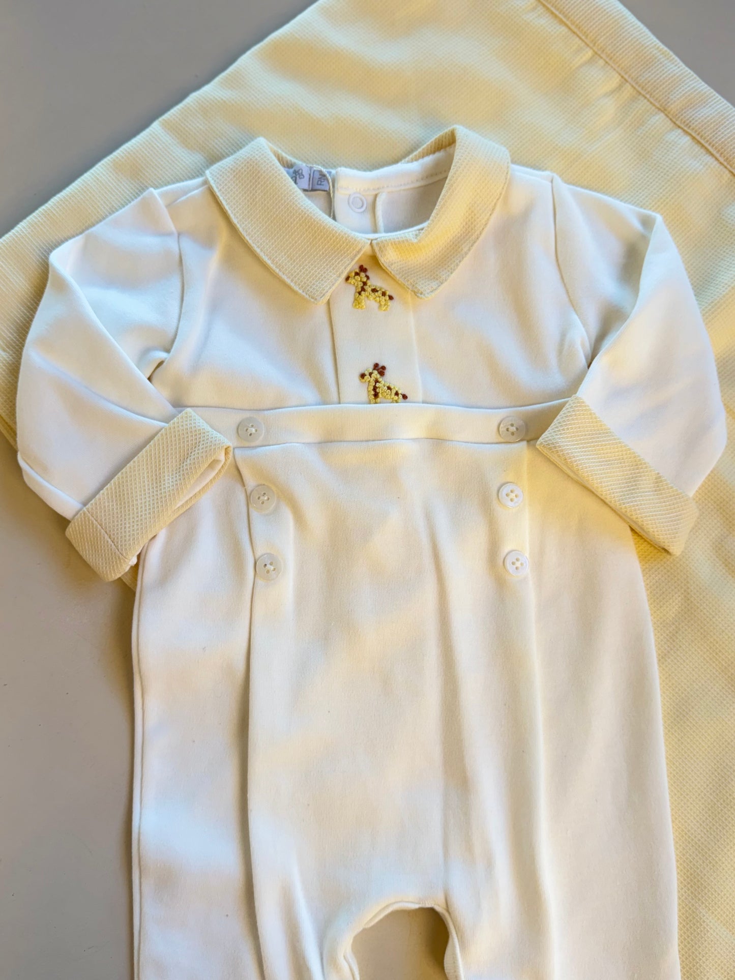 Saída de Maternidade Algodão Girafinha Amarelo - Roana