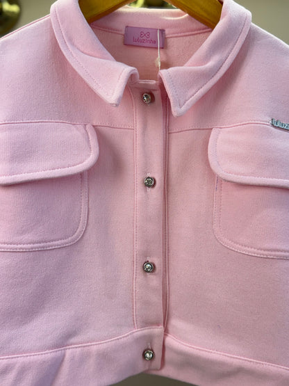 Casaco Infantil Strass Rosa - Luluzinha
