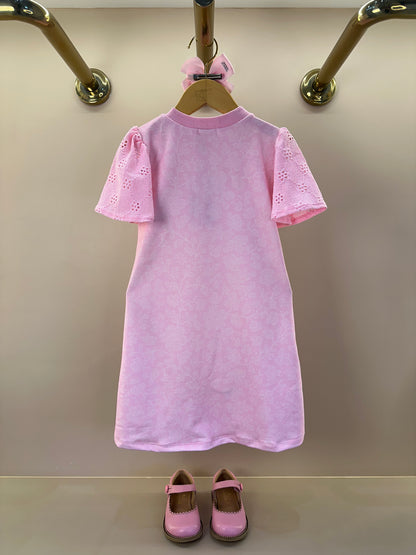 Vestido Infantil Rosa com Pérolas - Infanti