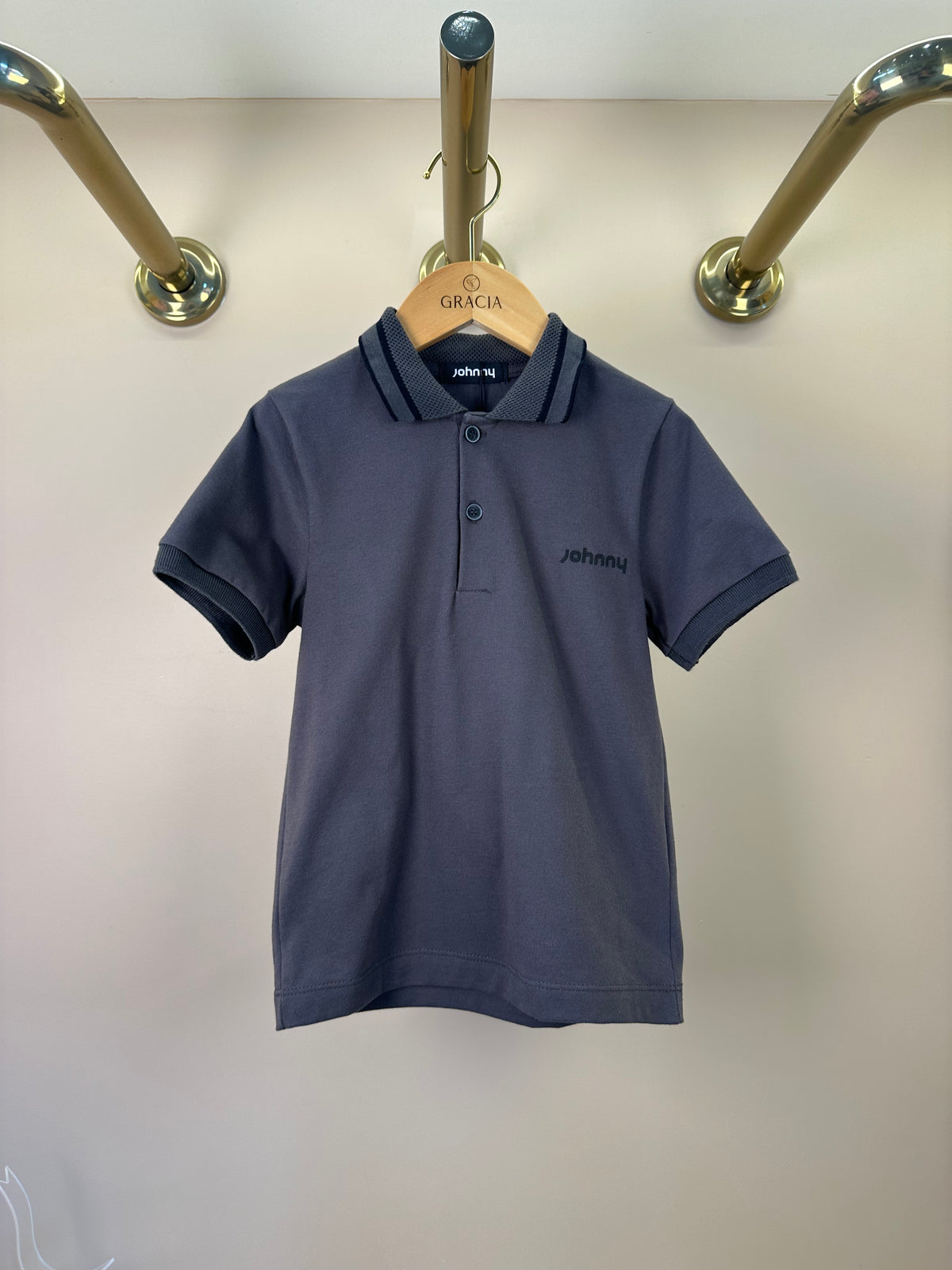 Camisa Polo Piquet Johnny Cinza - Little Johnny