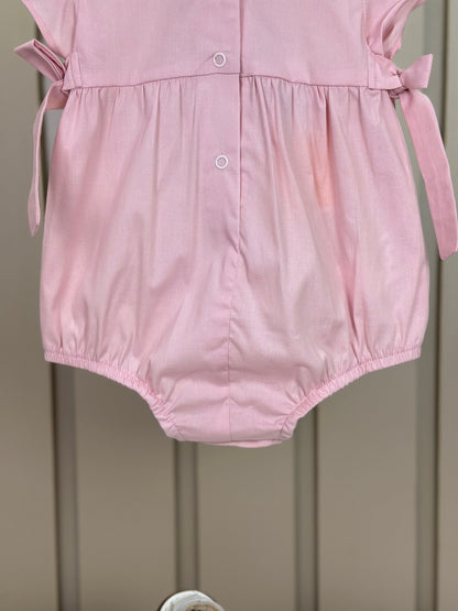 Romper Bebê Fofinho Algodão Manga Princesa Rendas Rosa Claro - Um Mais Um