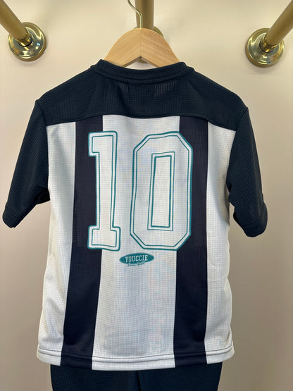 Conjunto Infantil Camiseta Esportiva Listrada e Bermuda - Youccie