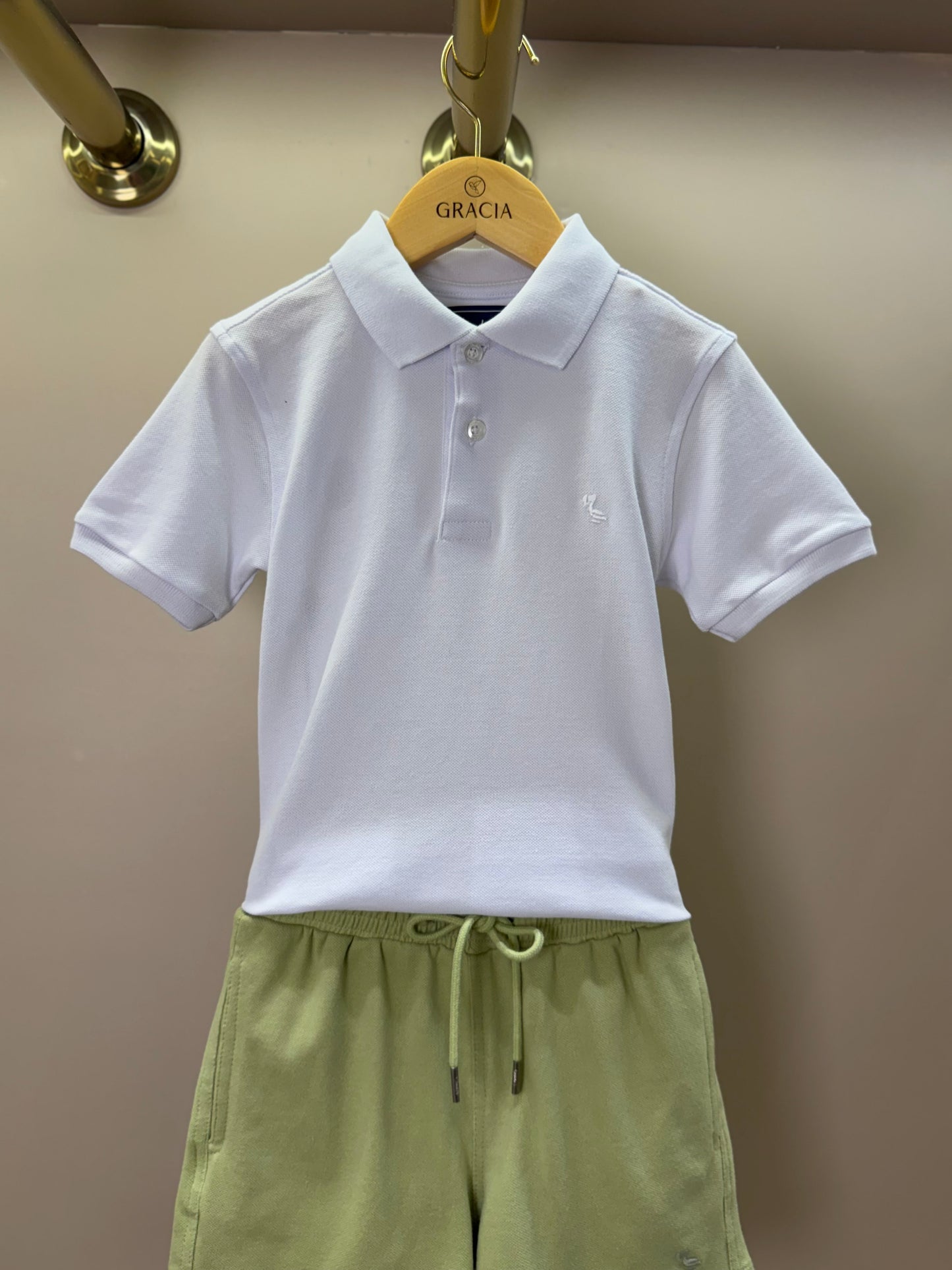 Shorts Infantil Piquet Cordão Verde - Dudes