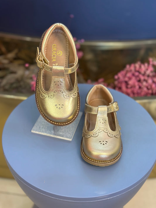 Sapato Infantil Serena Dourado - Gracia