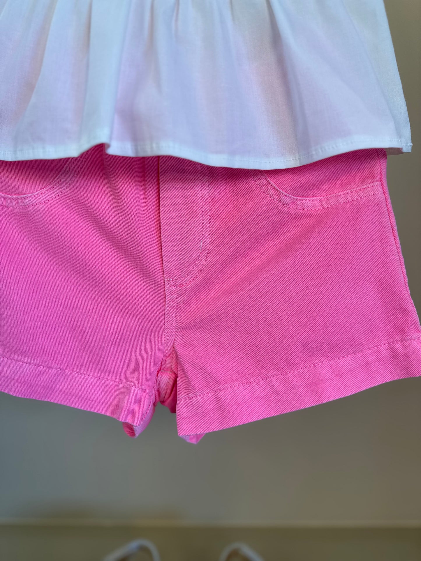 Conjunto Infantil Blusa Bordada e Shorts Rosa - Momi