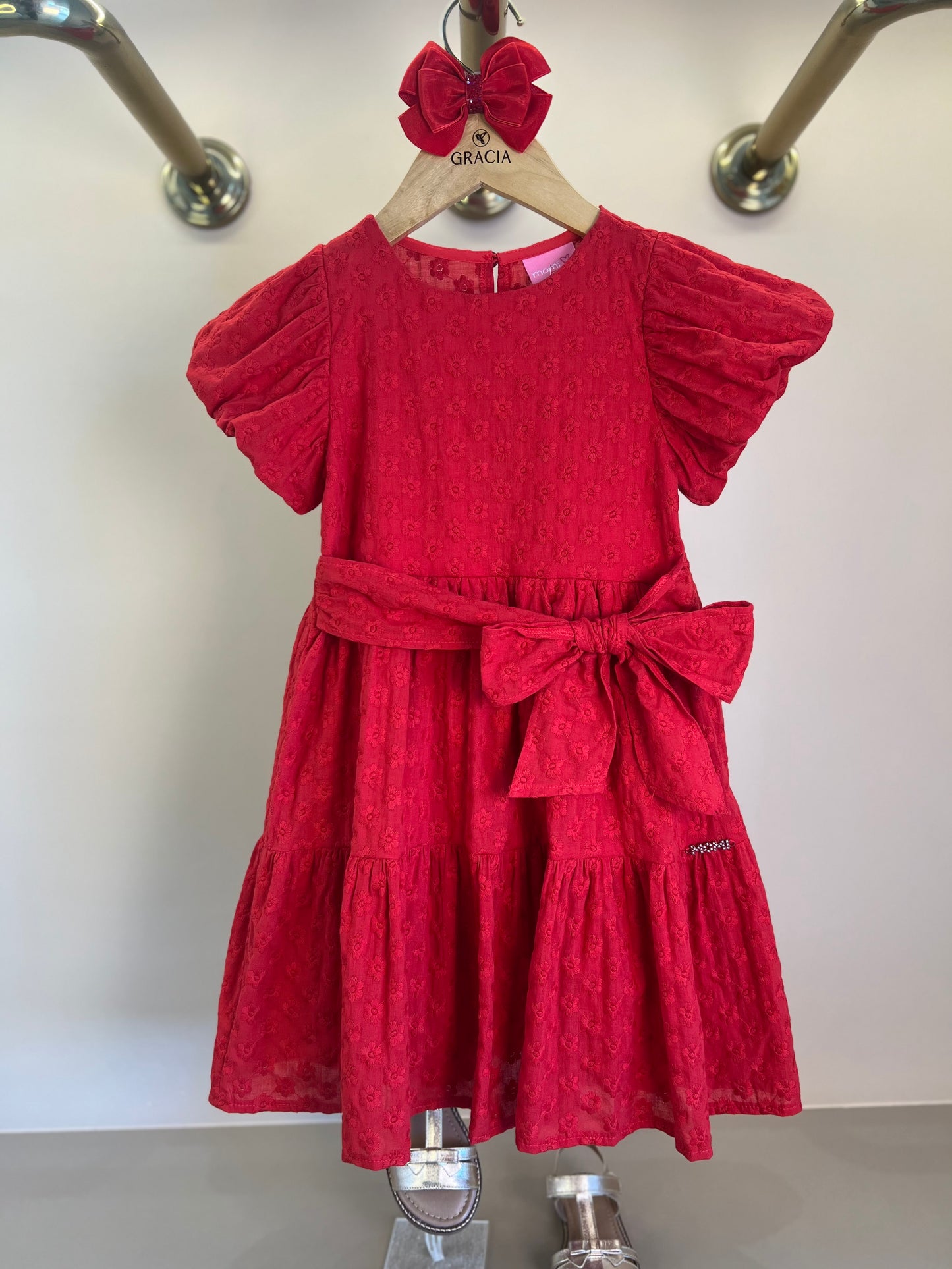 Vestido Infantil Mangas Balonê Laise - Momi