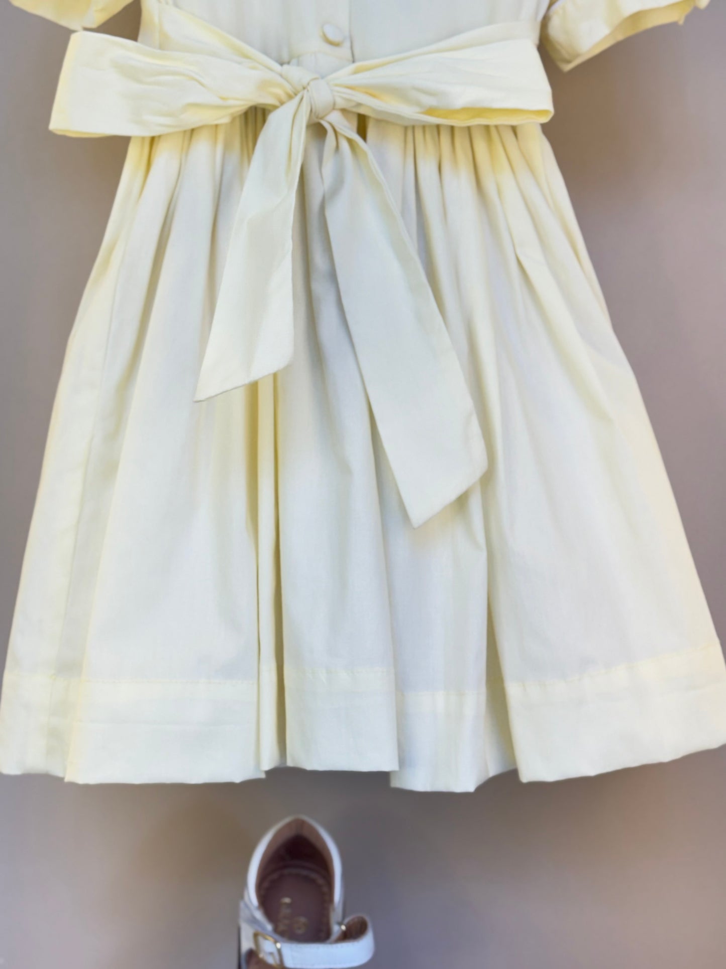 Vestido Infantil Algodão Bordado Borboleta Amarelo - Gracia