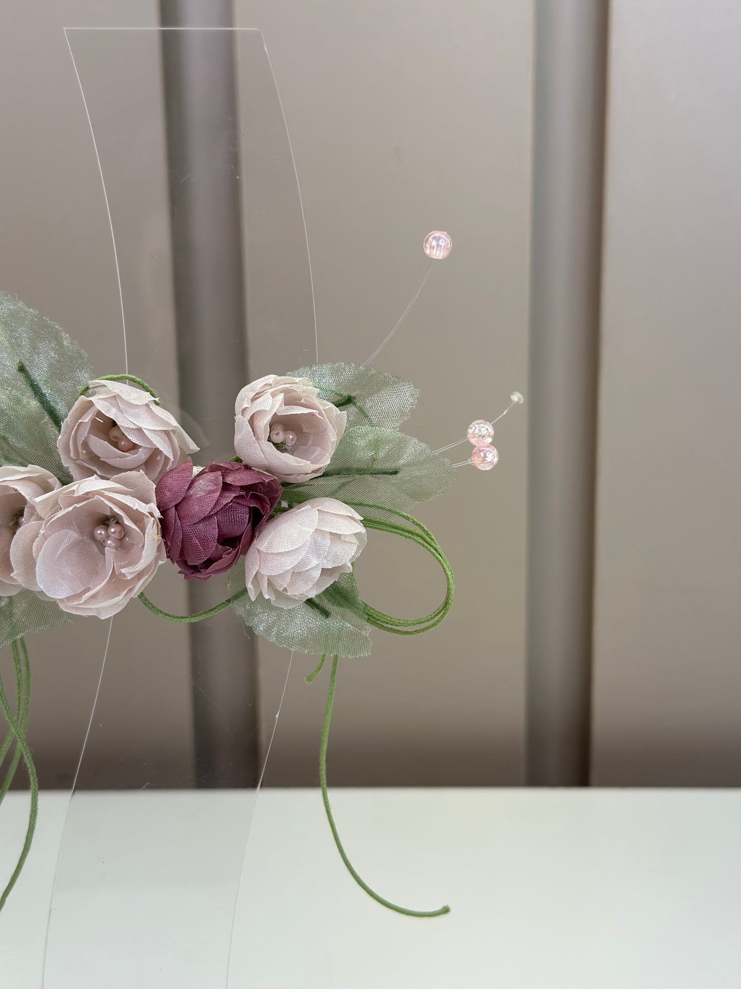 Laço Infantil Festa Tecido Bordado Champagne - Mio Bebê