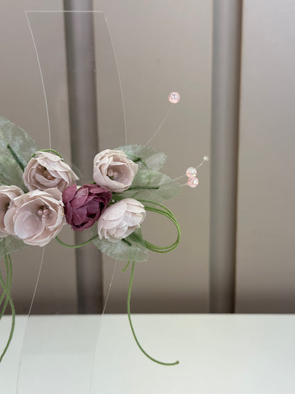 Laço Infantil Festa Tecido Bordado Champagne - Mio Bebê