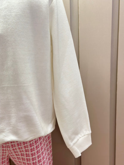 Conjunto Infantil Blusa Ursinha Paris e Legging Malha Tweed Rosa - Momi