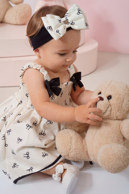 Vestido Bebê Algodão com Calcinha Lacinhos - Pituchinhus