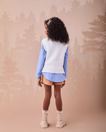 Shorts-saia com Pregas Toffee - Momi - Gracia