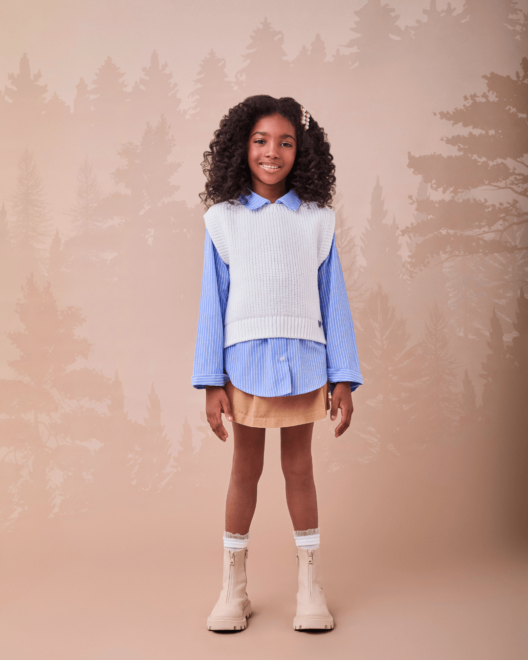 Shorts-saia com Pregas Toffee - Momi - Gracia