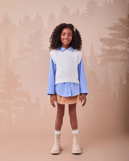 Shorts-saia com Pregas Toffee - Momi - Gracia