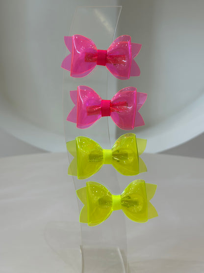 Prendedor Infantil Lais Neon Amarelo Fluor - Siri Kids