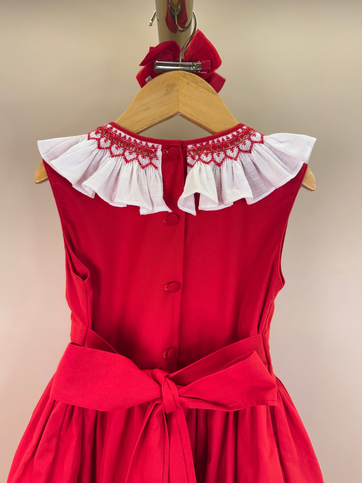 Vestido Infantil Clássico Algodão Beatriz Vermelho - Gracia