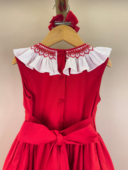 Vestido Infantil Clássico Algodão Beatriz Vermelho - Gracia