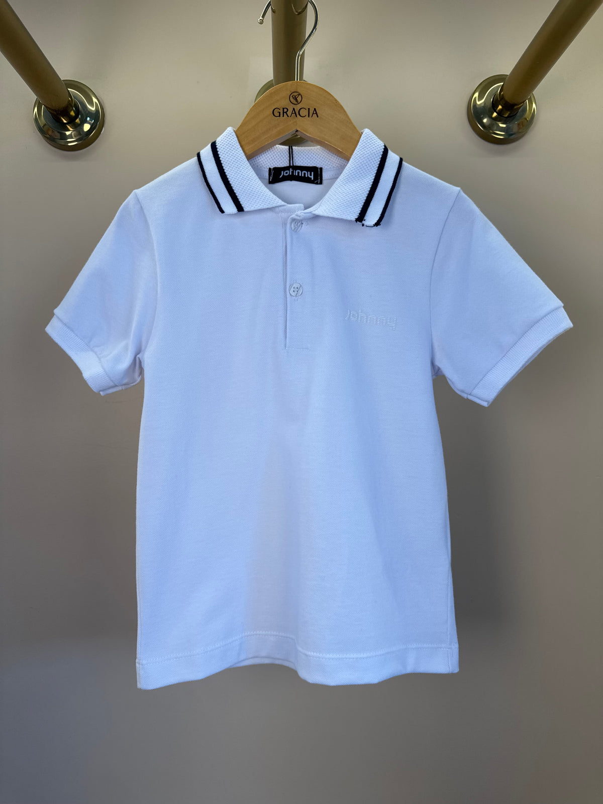 Camisa Polo Piquet Johnny Branco - Little Johnny