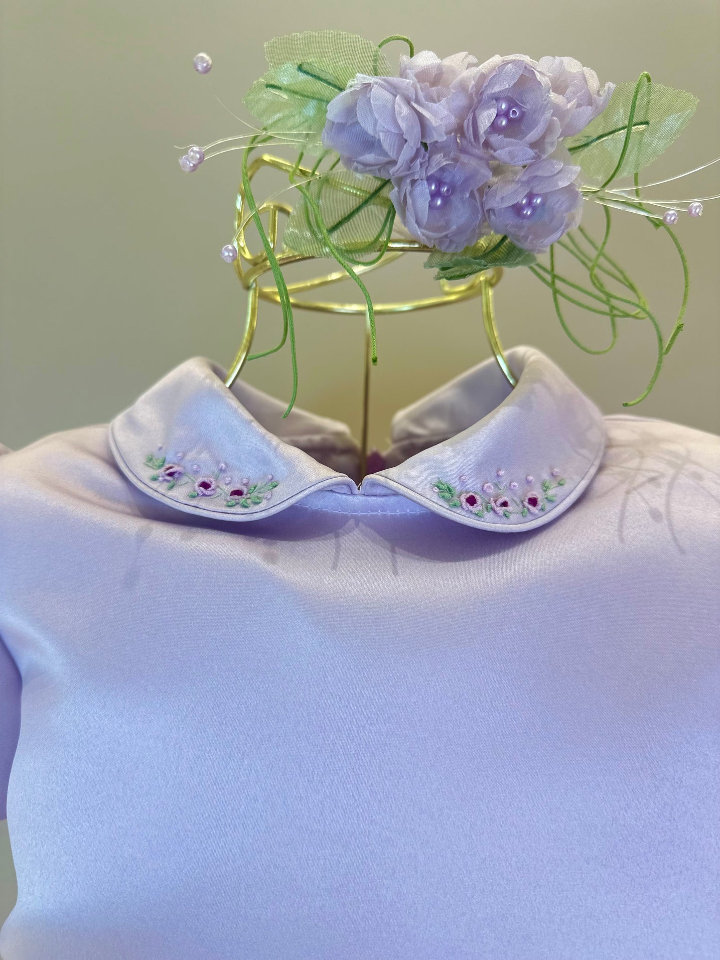 Vestido Infantil Bordados Rococó Francês Lilás - Mio Bebê