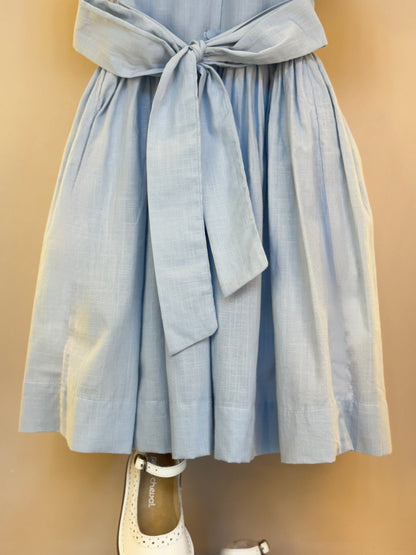 Vestido Infantil Clássico Algodão Glória Cambraia Orgânica Azul -  Gracia