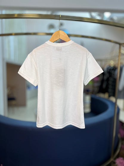Camiseta Infantil Tedy Hoodie Off White - Dame