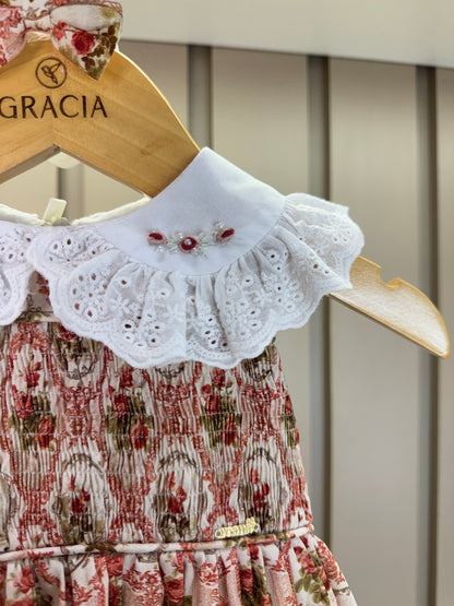 Vestido Bebê Floral Provençal com Faixa - Roana