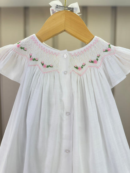 Batinha Bebê Algodão Bordado Serena Branca - Gracia