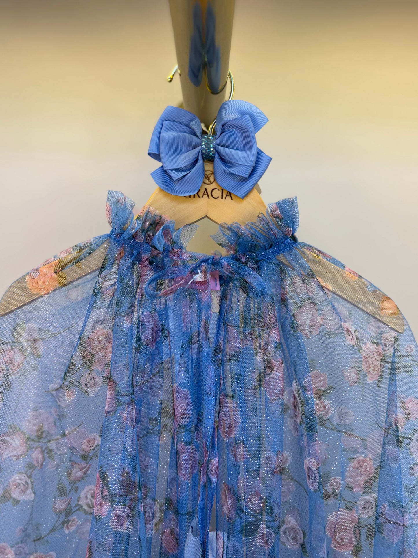 Capa Infantil Tule Glitter Azul - Luluzinha