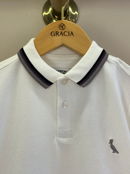 Polo Infantil Piquet Básica Off White - Reserva Mini