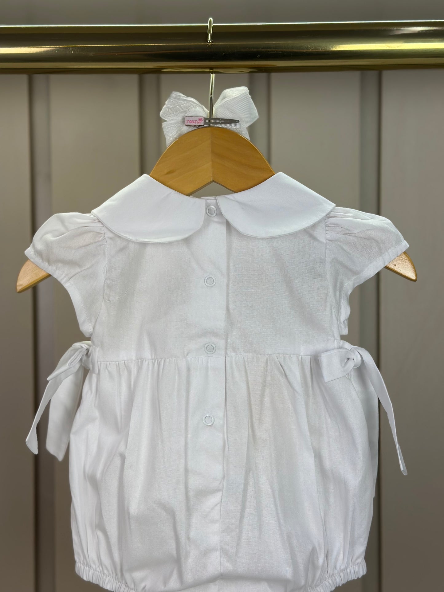 Romper Bebê Fofinho Algodão Manga Princesa Rendas Branco - Um Mais Um