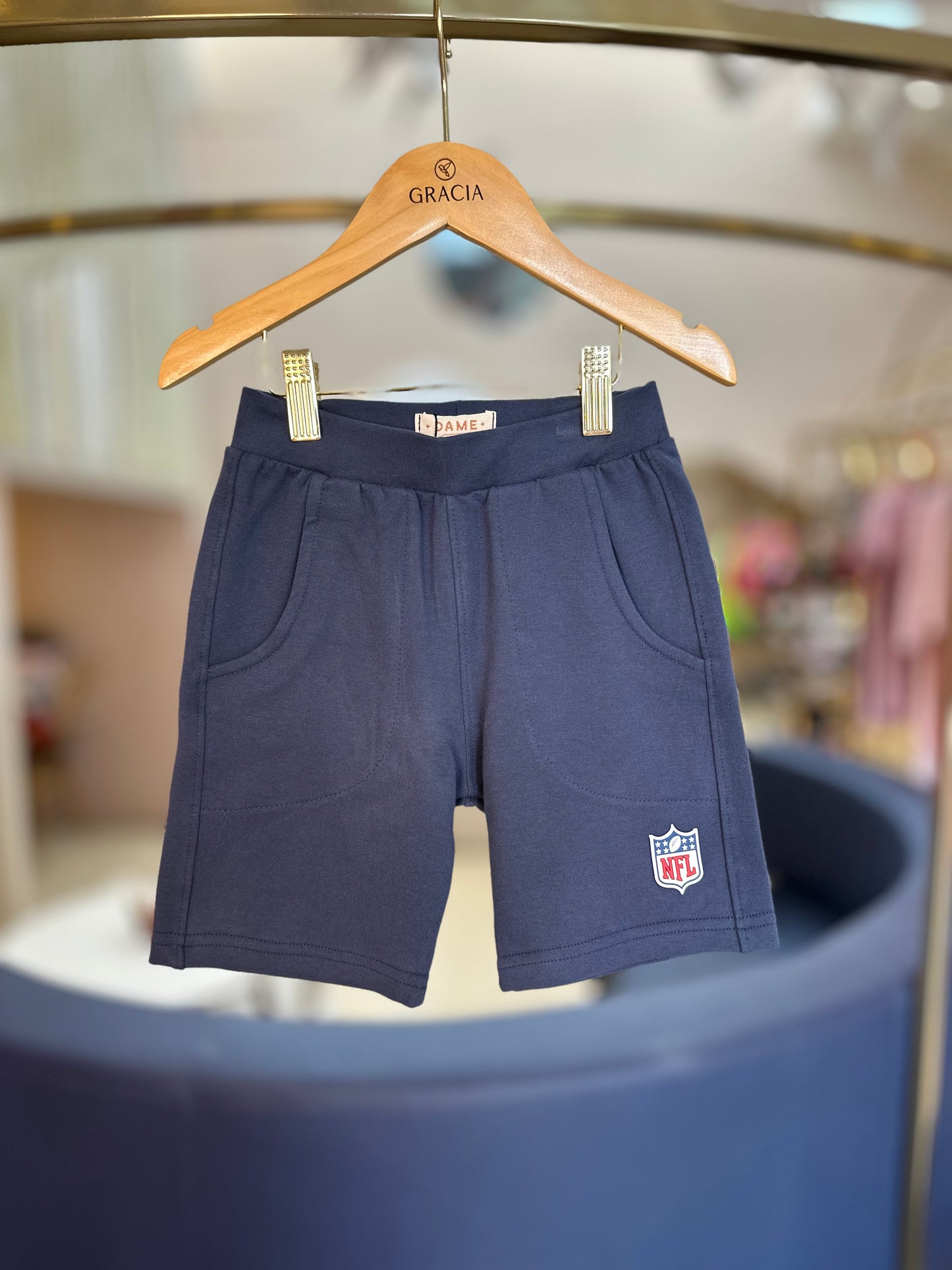 Bermuda Infantil Futebol NFL Patriots Marinho - Dame