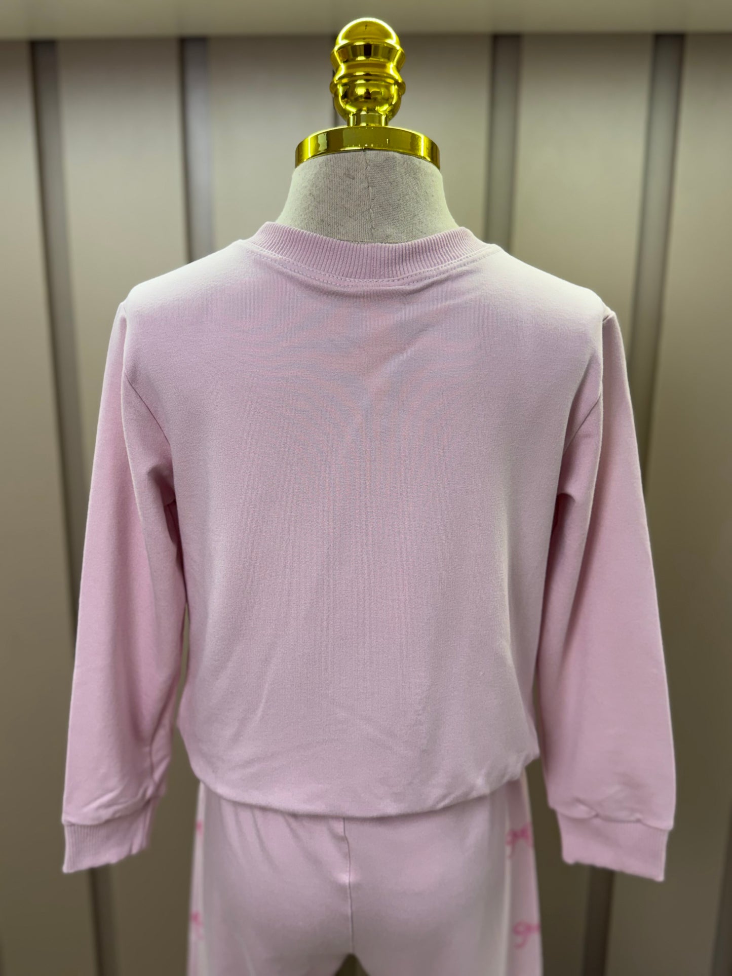 Conjunto Infantil Moletom S Felpa Blusa ML e Calça Miss University Rosa Claro - Beabá