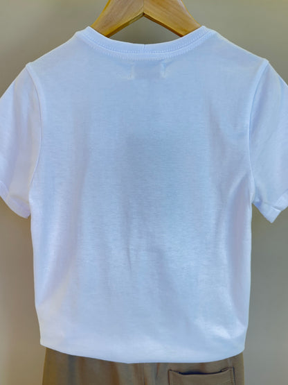 Conjunto Infantil Camiseta Algodão NFL Teddy Torcedores e Bermuda Suedine Elastano Bolsos - Dame