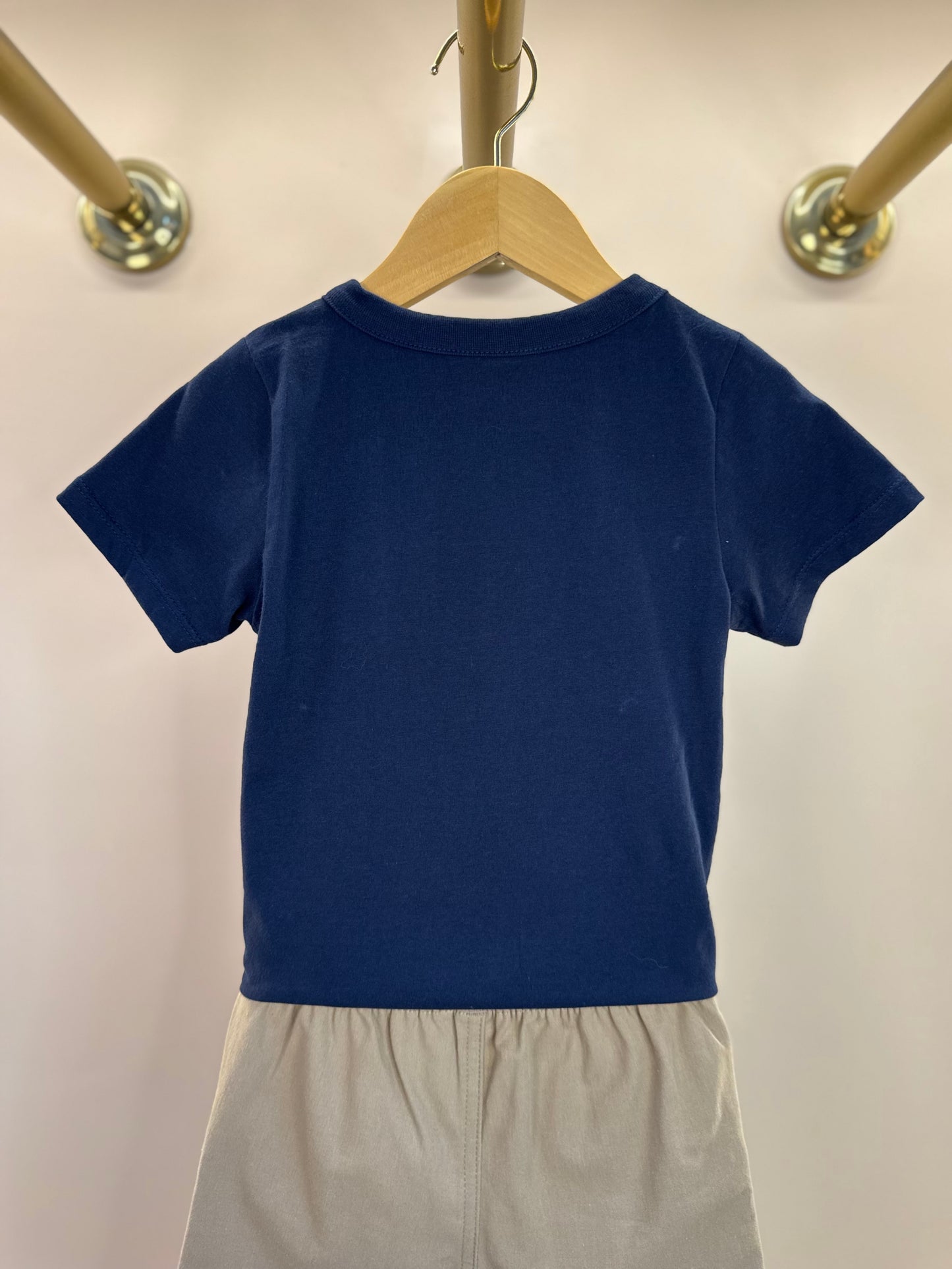 Conjunto Infantil Camiseta Algodão Marinho e Bermuda Sarja Girassol Marinho - Little Johnny
